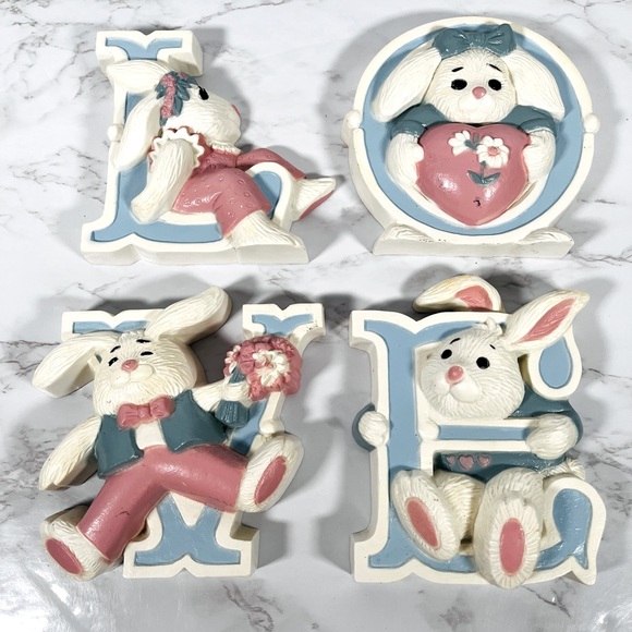 Burwood Other - Vintage “LOVE” Bunny Wall Decor